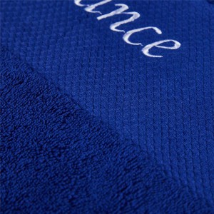 Ien stik printe blauwe badhanddoek / hotel- en spahandoeken foar badkeamer / sêft en absorberend / 100% katoenen badlinnen set