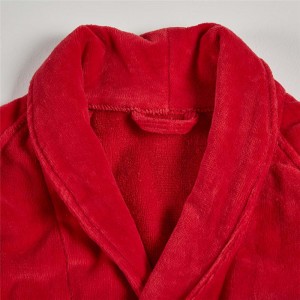Флисовый халат Спа-халат Красный оптовая продажа Мягкие индивидуальные женские и мужские хлопковые халаты унисекс