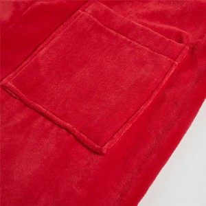 Fleece Bathrobe Spa Robe Red Wholesale Soft Customized Women And Men Unisex Cotton Bathrobes