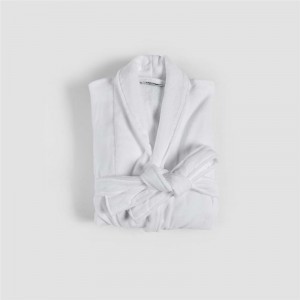 Hotel Linens White Terry Bath Robe Hotel Knee Length Bathrobe And Towel Set