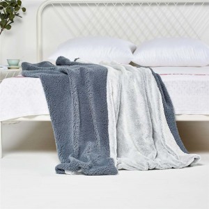 Double Side Sherpa Fleece Grey Blanket Warm yn 'e hiele winter Soft Twin Size Blanket Geskikt foar Couch Bed