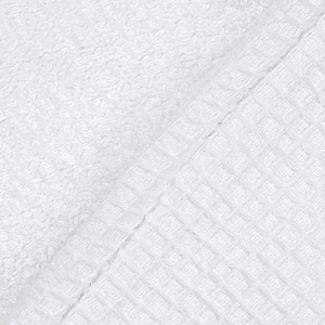 White Waffle Robe Terry Full Longitudo Waffle Knit Hotel Bathrobe Lightweight Shawl Collar White Robes
