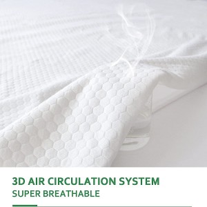 Waterproof Bamboo King Size Mattress Protector 3D Cooling Breathable Bamboo Air Fabric Soft Mattress Pad Cover Fitted 8-18 inch Deep Pocket Washable Noiseless