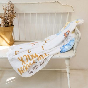 30 × 40 col. suasmeninta spausdinta naujos mamos kūdikio dušo dovanos jubiliejaus etapo antklodė Kūdikio mėnesio etapų antklodė