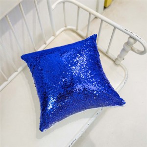 စျေးနှုန်းချိုသာသော တရုတ် Throw Pillow case Polyester Sequin Cushion Cover ဇိမ်ခံ sublimation ကွက်လပ် ဘော်ကြယ်ခေါင်းအုံးစွပ်