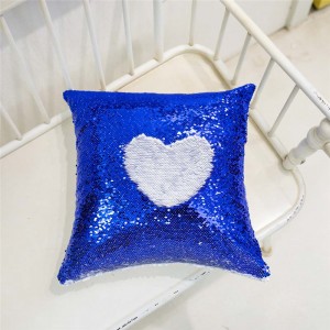 Ambongadiny ODM/OEM Custom Sublimation Reversable Valentine Day Fanomezana Sequin Pillow Cover Reversible Magic Decorative Sequin Pillowcase