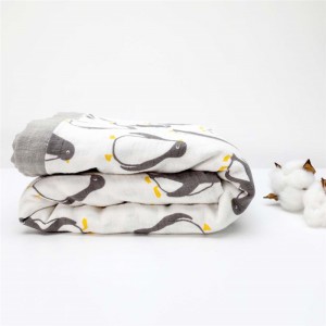 Mantas para bebé de muselina de fibra de algodón de bambú de dobre capa por xunto