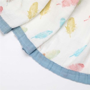 China Manufacturer Promotion 100% Bamboo Cotton Swaddle Muslin Baby Blanket