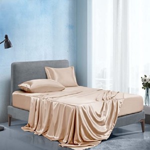 Soft Silky Satin Sheet Satin Bed Sheet Cooling & Luxury Bedding Sheet Set na May 1 Satin Fitted Sheet 1 Satin Flat Sheet 2 Satin Pillow Cases
