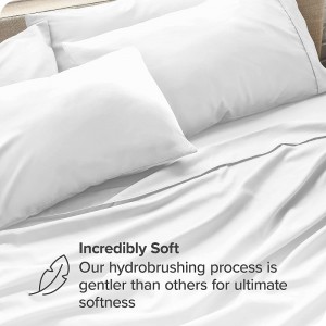 White Hotel Luxury Bed Sheet Set 4 Piece Ultra Soft Deep Pockets Easy Fit Cooling & Breathable Sheet Wrinkle Resistant Cozy