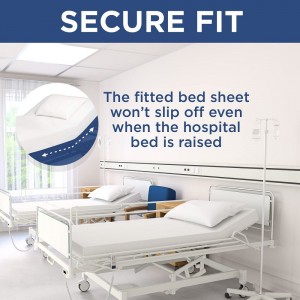 Ensemble de draps de lit d'hôpital 100% coton, housse personnalisée OEM, taie d'oreiller, ensemble de trois pièces, couette médicale