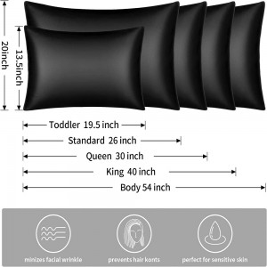 İpek Yastık Kılıfı Saç ve Cilt için Standart İpek Yastık Kılıfı 20×26 inç Zarf Kapatmalı Saten Yastık Kılıfı