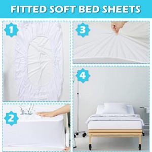 White Hospital Bed Sheet Soft Knitted Sheet Cotton Single Fully Fitted Sheet nga adunay Elastic All Around