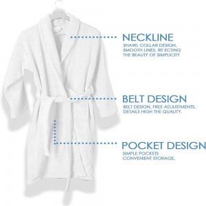 Terry Cloth Robes for Women Long Towel Robe Shawl Style Pembû Kevirê Jinan