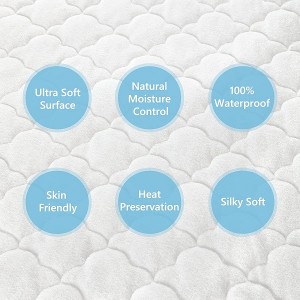Bamboo Waterproof Crib Mattress Protector Quilted Toddler Bed Sheets Baby Crib Mattresses Cover for Standard Crib Bedding 52”x28”