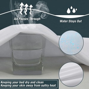 May Zippered Mattress Protector Waterproof Queen Mattress Cover Encasement 13″ inch Depth para sa Nursing Home Hotel