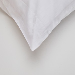 OEM ٿوڪ اڇو Pillowcase 100٪ ڪپهه 200 سلسلي شمار Hypoallergenic تکيا ڪيس