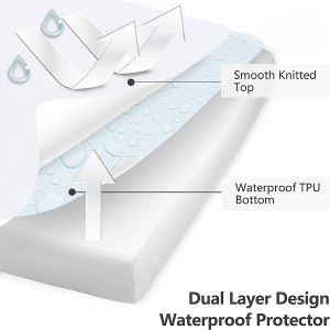 Waterproof Breathable Mattress Protector Queen Noiseless Premium Smooth Mattress Cover Deep Pocket Washable Bed Cover