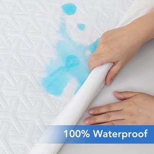 100% Bamboo Waterproof Mattress Protector Queen Size Cover Breathable Noiseless Fitted Style with Deep Pockets