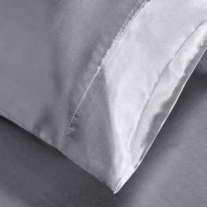 Saç ve Cilt için Saten Yastık Kılıfı Kraliçe İpeksi Mikrofiber Yatak Yastık Zarf Kapatma ile Kırışıklığa Dayanıklı Kapaklar