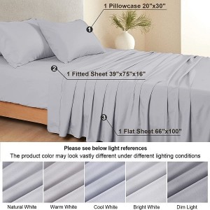 76*80 Inch King Size Smooth Bed Sheets Set Breathable Cooling Bamboo 1800 Thread Count 16 Inch Deep Pockets