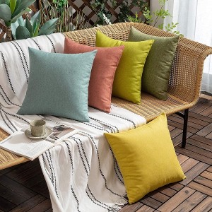 Fundas de almofada impermeables para cama, sofá, sofá, coche, sala de estar, verde azulado, 20 × 20 polgadas