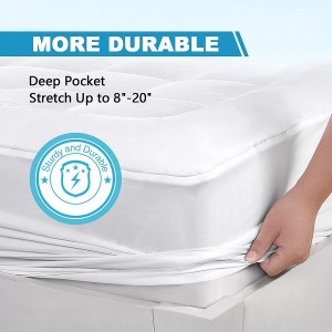 Queen Mattress Pad Cover Cooling Mattress Topper Pillow Top with Down Alternative Fill (8-21Fitted Deep Pocket Queen Size)