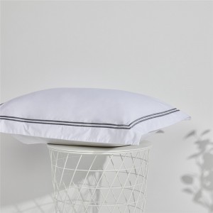 Fundas de almohada bordadas estilo Oxford de algodón blanco de alta calidad al por mayor con funda de almohada bordada