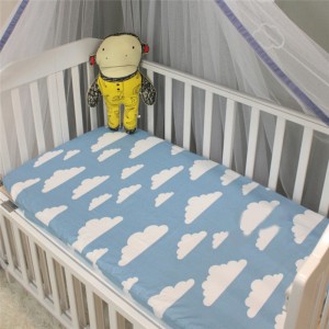 Obliečky do postieľky Súprava poťahov na matrac pre bábätká a batoľatá, slon/hviezdy/oblaky