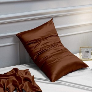 Satin Standard Pillowcases rau cov plaub hau thiab tawv nqaij Luxurious thiab Silky Pillow Cases nrog lub hnab ntawv kaw