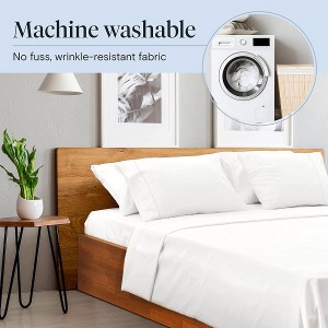 Bamboo Fiber Hotel Bedding Sheet Set Deep Pockets 18 Inch Eco Friendly Wrinkle Free Machine Washable