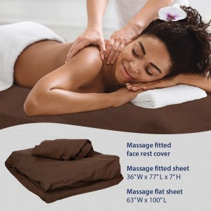 Set posteljina za masažu od 3 komada od mikrovlakana Premium navlaka za krevet za lice uključuje ravne i uklopljene posteljine s navlakom za lice