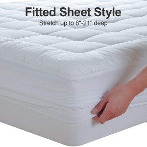 Queen Size Top Matress Cover Quilted Fitted Mattress Protector Cotton Top 8-21″ Deep Pocket Cooling Mattress Topper