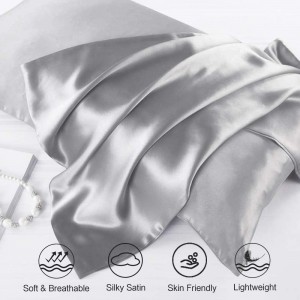 Satin Pillowcase for Hair and Skin Satin Cooling Pillow Covers with Envelope Closure