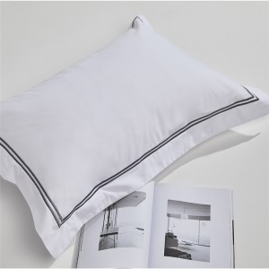 Bultuhang Mataas na Kalidad ng Embroidery Pillow Case White Cotton Oxford Style Embroidered Pillowcases