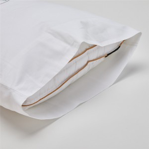 Benotzerdefinéiert gedréckt Satin White Standard Pillow Case mat Logo Dréckerei White Cotton pillowcase