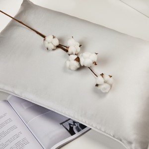 Modernong Simple 100% Mulberry Silk Pillowcase White Short Side Zipper