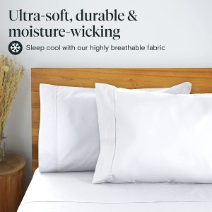 Conxunto de sábanas de hotel de fibra de bambú Petos profundos 18 polgadas ecolóxico sen engurras lavable a máquina