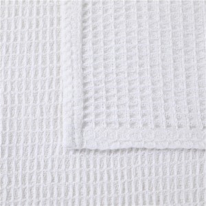 ຜ້າຫົ່ມລະດູຫນາວທີ່ມີໂລໂກ້ Fleece Baby Swaddle Blanket Breathable Weave 100% Cotton Newborn Hospital Waffle Baby Blanket