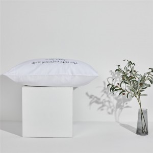 Прилагодено печатено сатенско бело стандардно навлака за перница со печатење лого од бела памучна навлака за перница