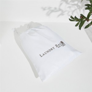 Hotelowa torba na pranie wielokrotnego użytku z nadrukiem i sznurkiem / promocja Ekologiczna, tania podróżna torba na pranie z włókniny
