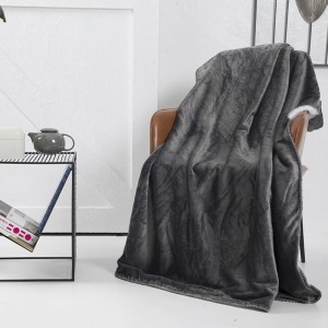 Kobo ea Fleece Blanket Size Grey Grey Soft Cozy Twin Blanket bakeng sa Bed Sofa CoucTravel Camping 60 x 80 Inches