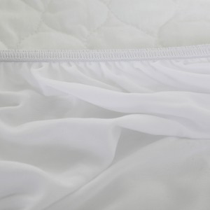 Pelindung Katil Vinil 120gsm Warna Putih Dengan Pelindung Katil Berzip Elastik Elastik Empat Penjuru
