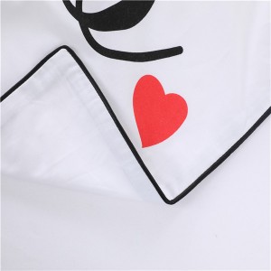 Visokokvalitetna pamučna jastučnica za par Mr. & Mrs Print Debeli prešani dizajn podržava uzorke prilagođenih veličina