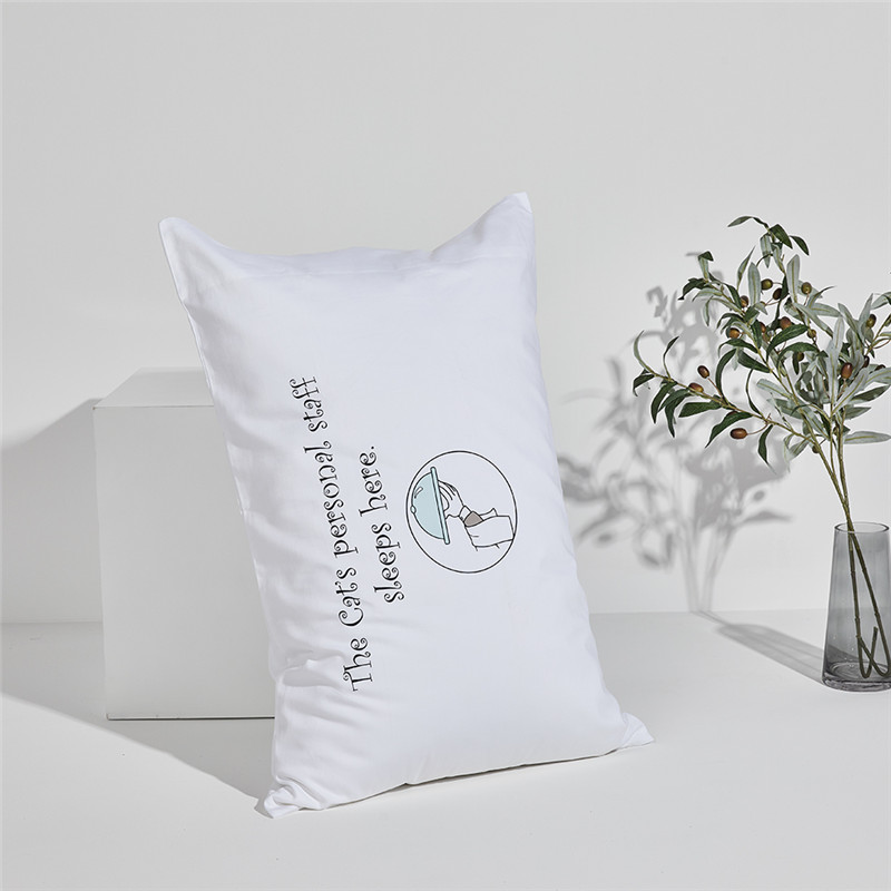 Wholesale Price China Throw Pillowcase - Custom Printed Satin White Standard Pillow Case with Logo Printing White Cotton Pillowcase – Huierjia