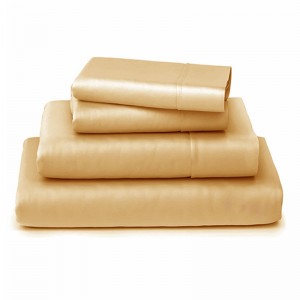 Custom Solid Color 300 Thread Count 100% Bamboo 4 Pieces Bedding Sheet