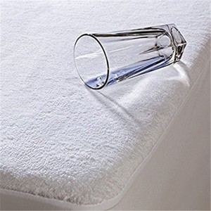 ຂາຍສົ່ງ Hypoallergenic 100% Waterproof Fitted Mattress Protector Soft Cotton Terry Surface Cover Mattress