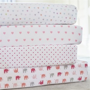 Baby Crib Sheets Baby & Toddler Mattress Cover Set, Alephant/Stars/Clouds
