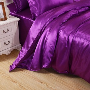 Luxusná hladká posteľná bielizeň zo 100% polyesterového saténového hodvábu