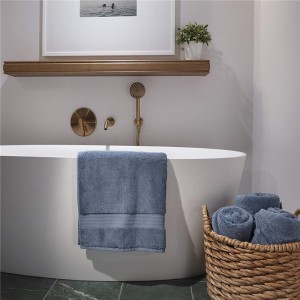 Set di asciugamani in lino morbido, 2 asciugamani da bagno 2 asciugamani per le mani 2 salviette Asciugamani super morbidi in cotone 100% per bagno e cucina Asciugamano da doccia
